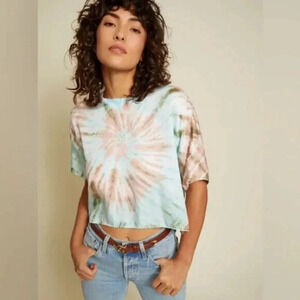 Nation Ltd Nadia Crop Top T-shirt Size XS Dreamsicle Tie Dye Casual Comfy